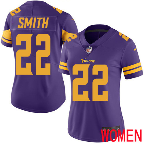 Minnesota Vikings #22 Limited Harrison Smith Purple Nike NFL Women Jersey Rush Vapor Untouchable->youth nfl jersey->Youth Jersey